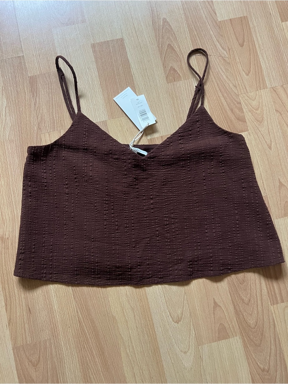 Z Supply Chocolate Brown Textured V-Neck Camisole